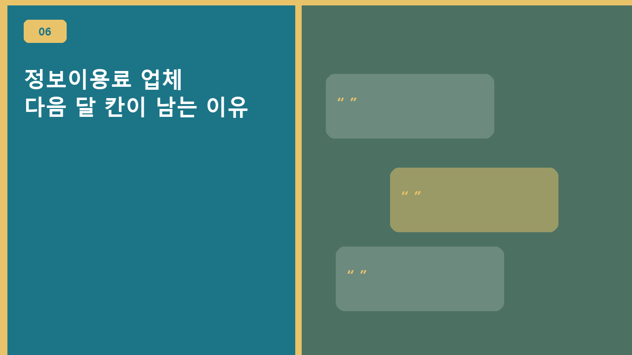 정보이용료 업체, 다음 달 칸이 남는 이유